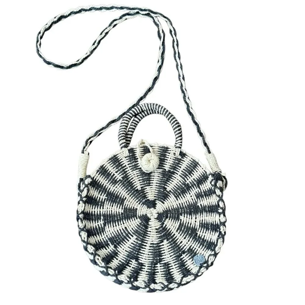 Billabong Soak It Up Straw Circular Crossbody Bag Boho Festival Handles & Strap